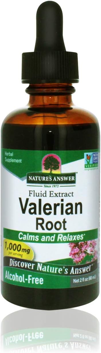 Nature's Answer Valerian Root 2 Ounce Extract - Alcohol-Free, Gluten Free, Kosher, Non-GMO, Made in USA - Calming & Relaxation Support - Valerian Root for Sleep, Rest Aid