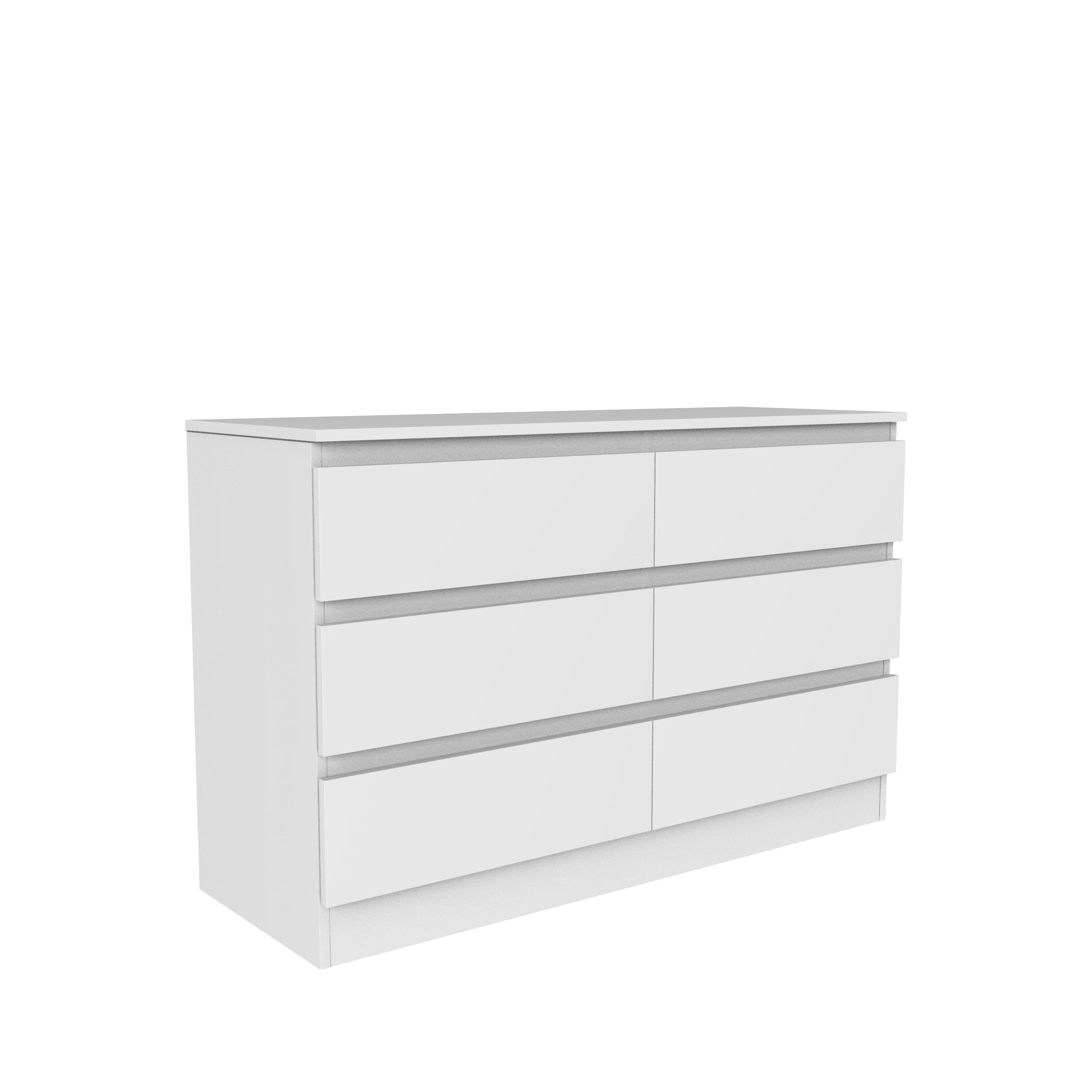 Nera 6 Drawer Chest of Drawers Wood, Dresser Drawers for Bedroom Furniture Storage Unit Drawers for Clothes (Matt White)