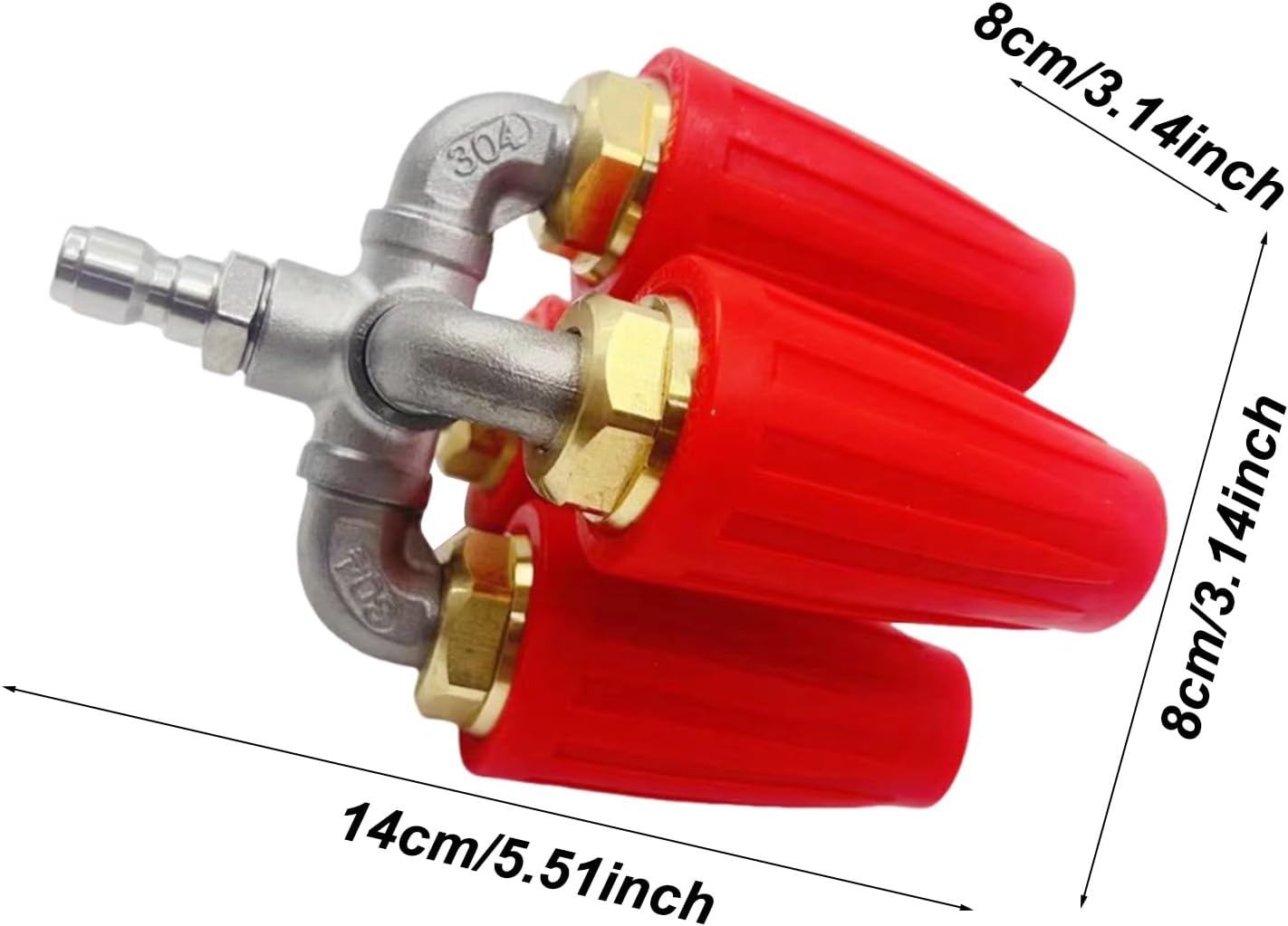 Rotating Power Washer Nozzle - 4-in-1 Spray Nozzle Power Washer | Efficient Pressure Tips, Head Spray for Deck, Wall, Floor