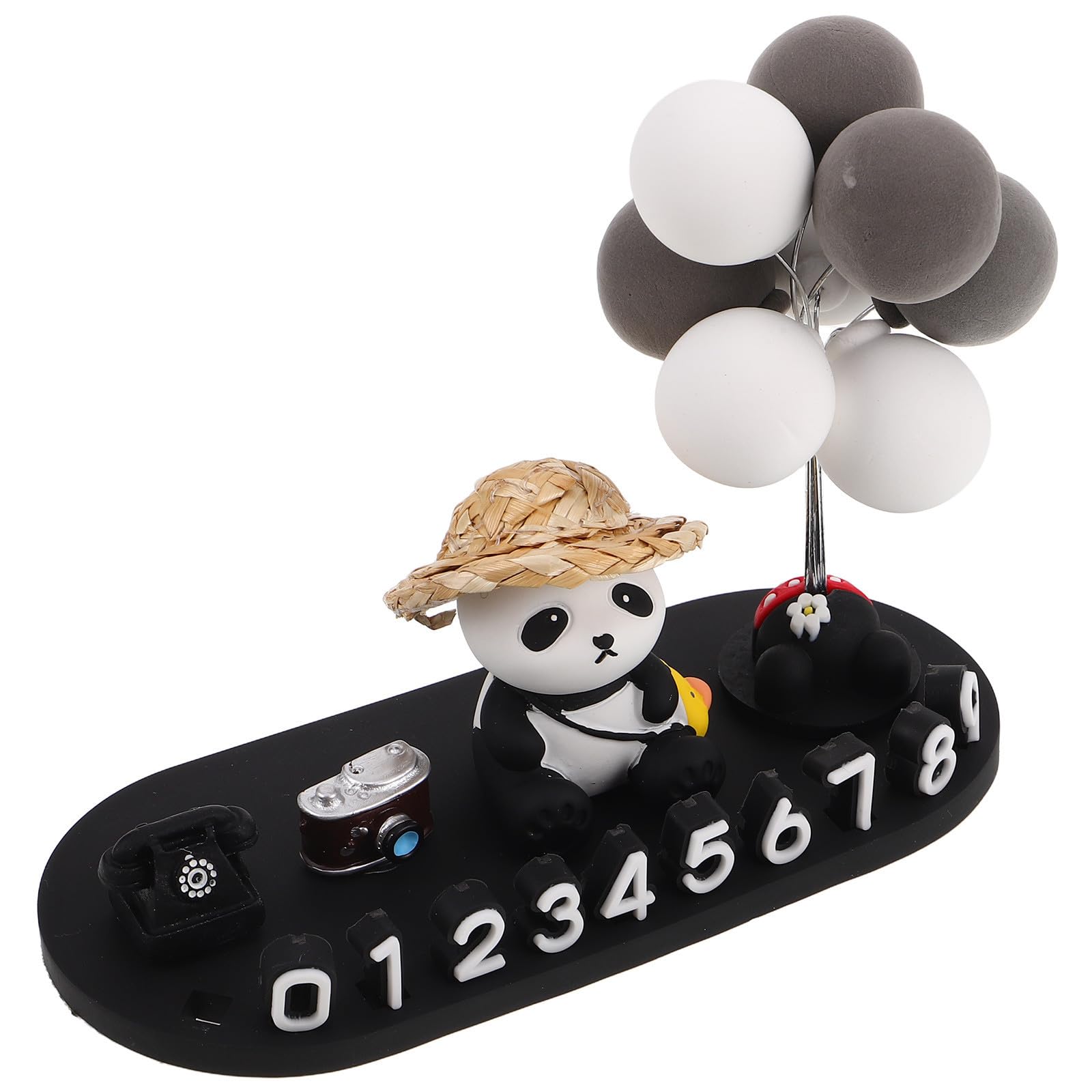Placa de matrícula de panda para interior de coche en plástico resistente 8