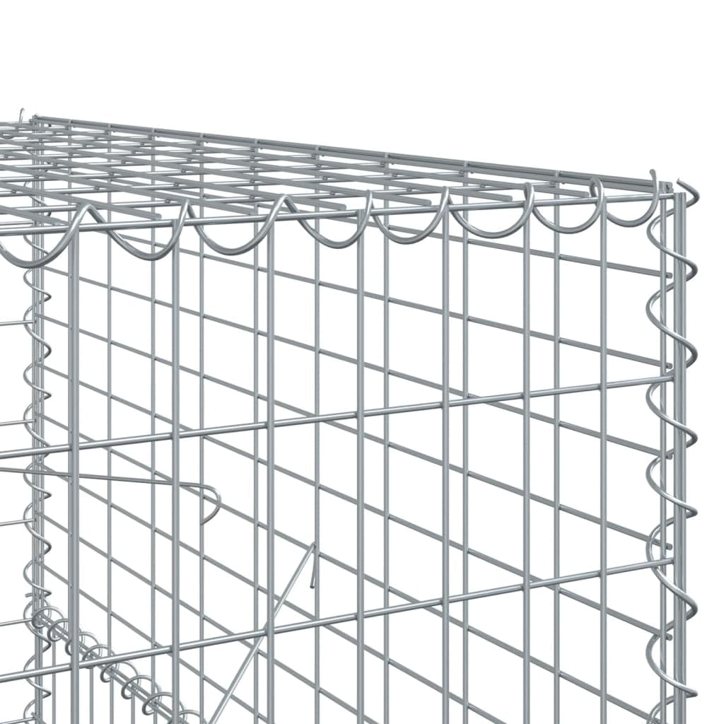 Gavión con tapa, 600 x 100 x 150 cm, cesta de piedra, hierro galvanizado | Cesta de piedra resistente para jardinería exterior. Versátil como protección visual o muro de contención.