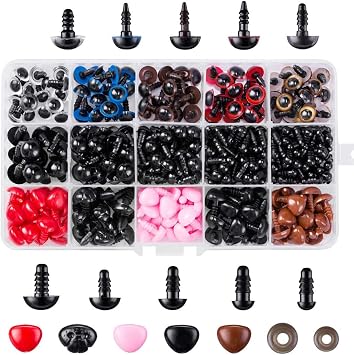 Plastic Safety Eyes and Noses with Washers, Qtopun 752 Pcs Colorful Craft Doll Eyes and Toy Animal Nose for Amigurumi, Crafts, Plush Animal, Teddy Bear, Crochet Toy and Stuffed Animals