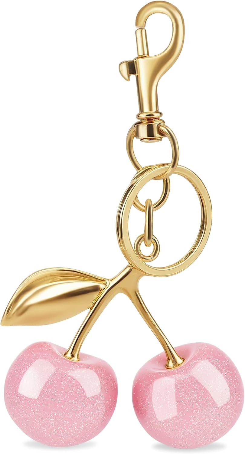 Keyring Cherry Keychain Bag Charm Plated Charms Purse Cherries Accessories Keychains Women Christmas Gifts