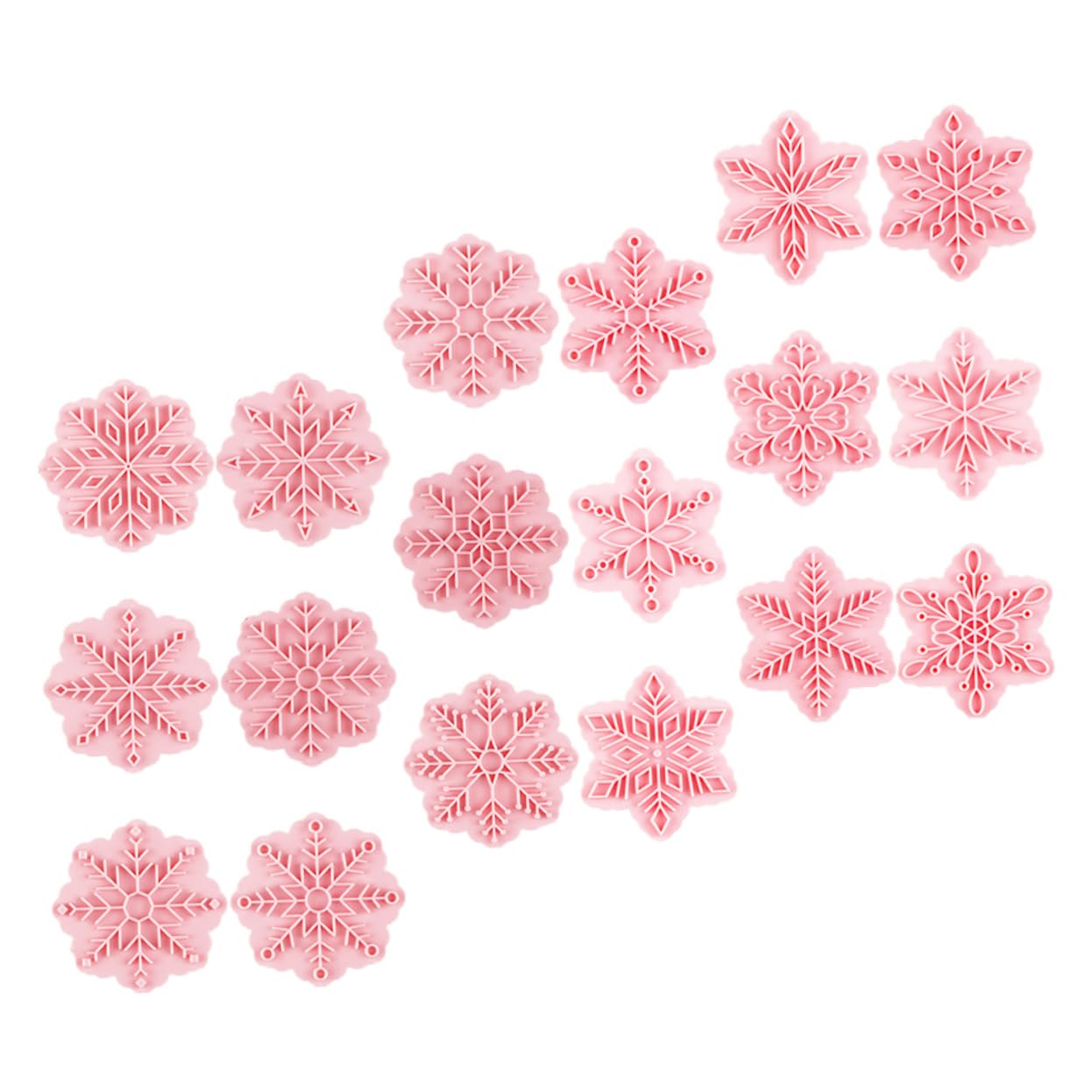 PRETYZOOM 72 Stk Schneeflocken-Schablone Weihnachtsbacken Urlaubsplätzchen weihnachts backform christmas-decorations Keksform aus Kunststoff für Backliebhaber pp Rosa