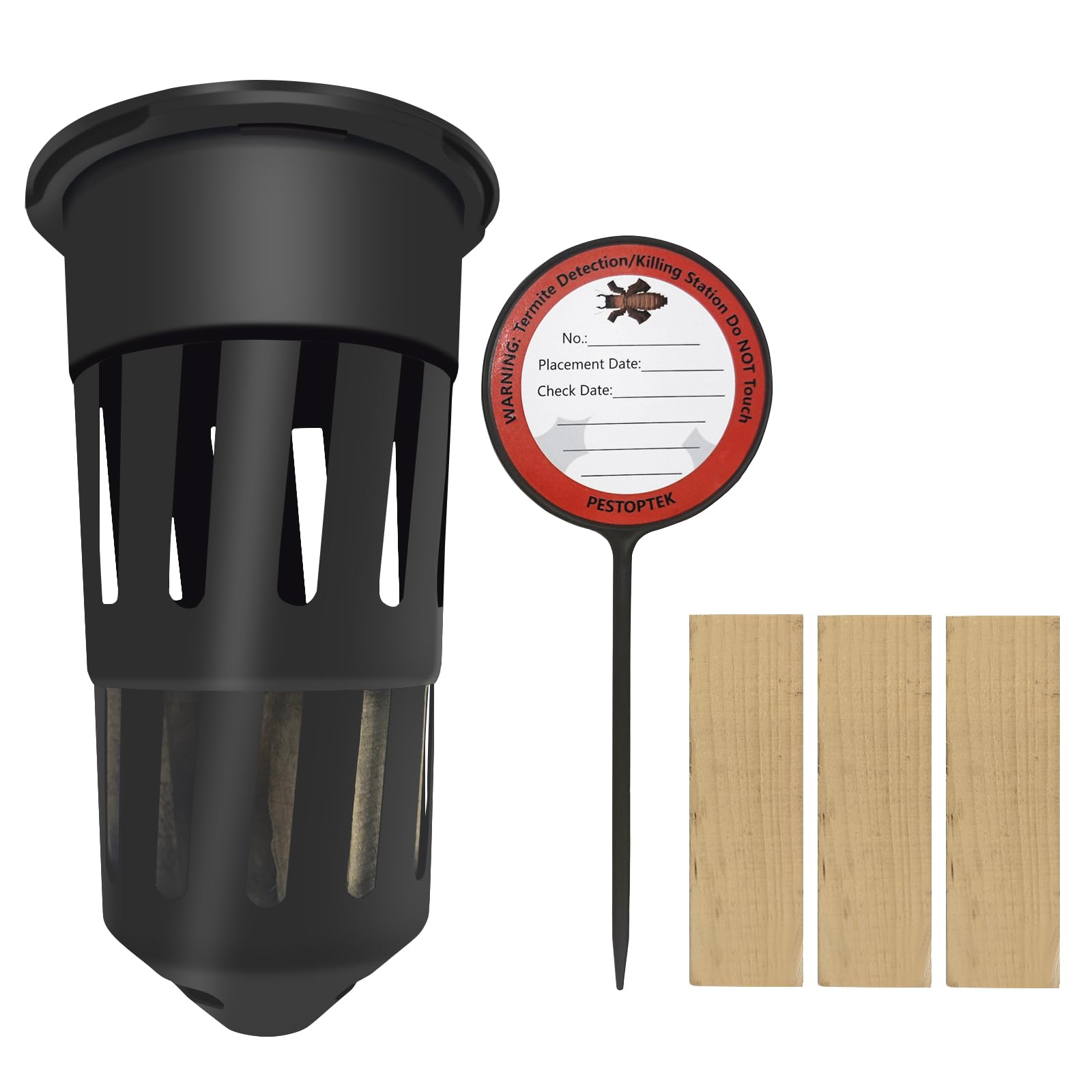 Termite Monitoring Bait Stations Outdoor, Compatible with Trelona Compressed Termite Bait, Included Wood Blocks for Garden, Farms, Detects Termite Activity 6 Pack (NO TERMITICIDE Included)