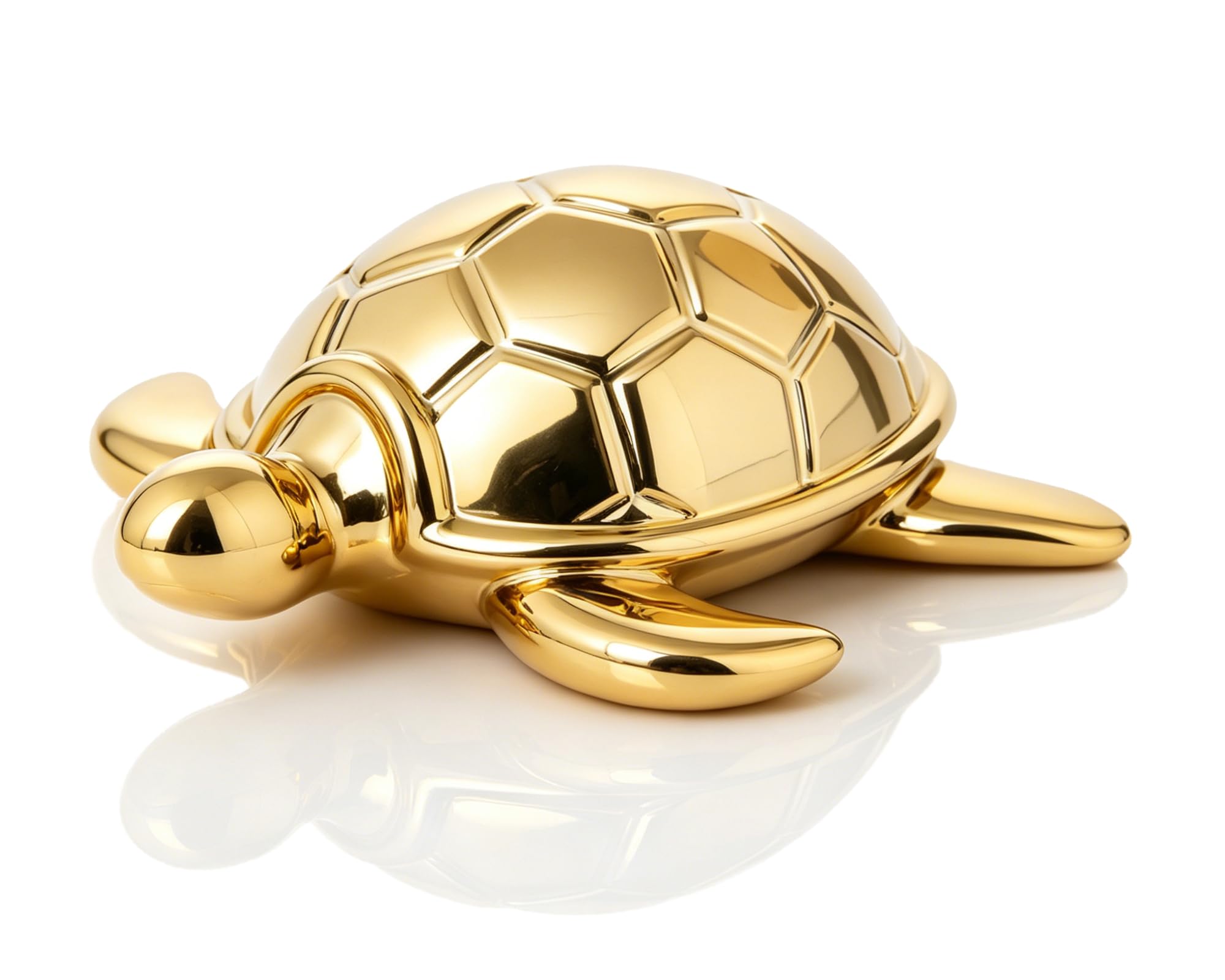 Presse-papier tortue dorée brillante en résine pleine de qualité
