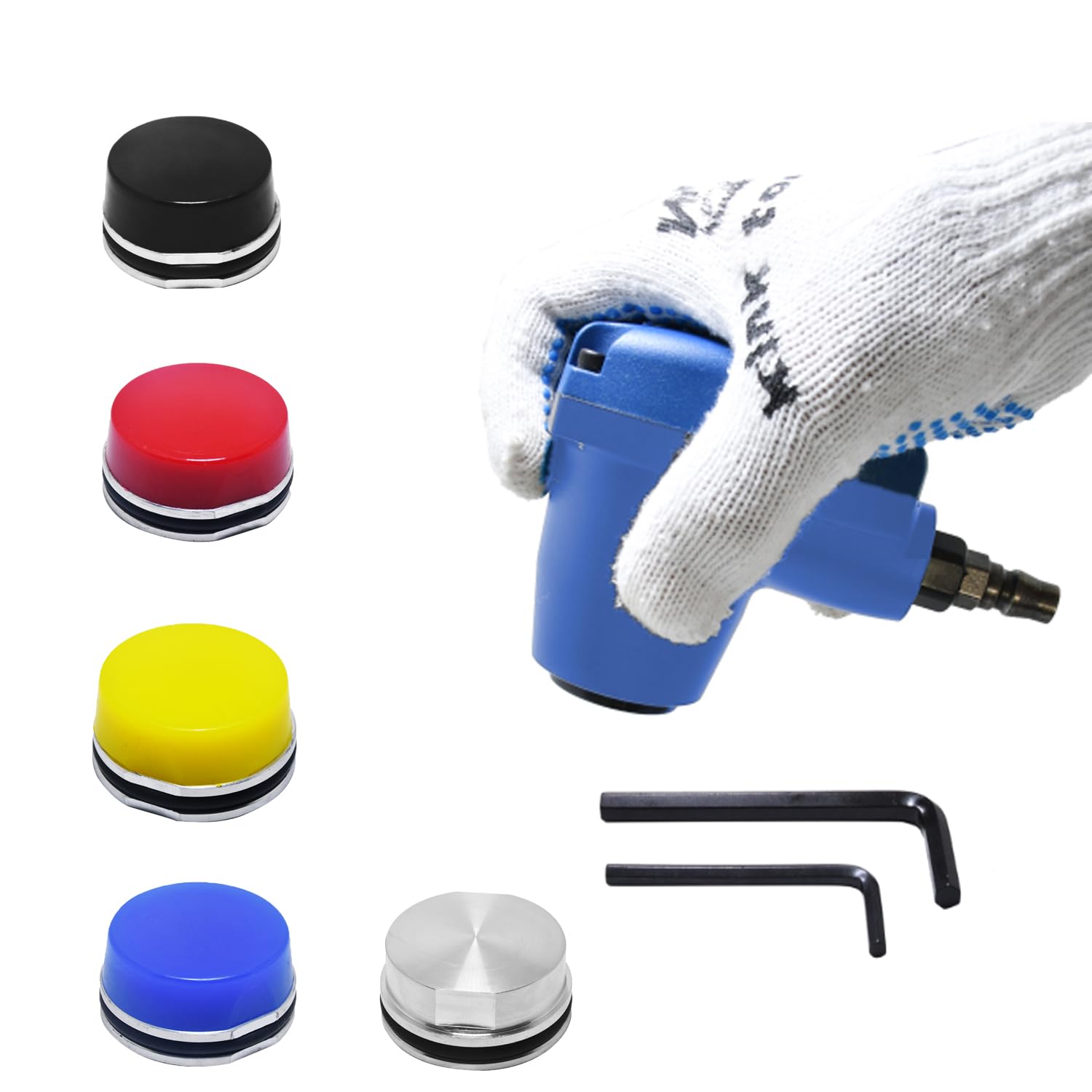 Air Pneumatic Hammer Handheld Automatic Palm Hammer 1000 Stroke with Ultra Soft Plastic Hammer Tip for Tire Repair Vehicle Maintenance with 5pcs Hammer Tip