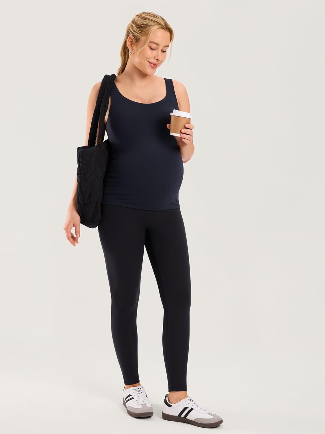MOMANDA No Front Seam Maternity Leggings for Women 25" Over The Belly Soft Pregnancy Acivewear High Waisted Workout Lounge - Image 4