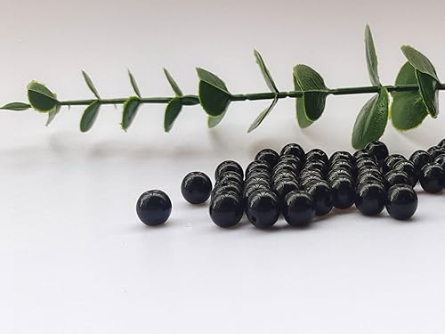 Miniatura 3 de Cuentas de vidrio de 0.394 pulgadas (0.394 in), 60 cuentas redondas lisas sueltas para pulseras, collares, joyería, manualidades (0.394 pulgadas,