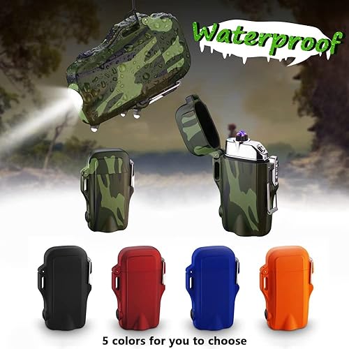 Miniatura 6 de Encendedor eléctrico, encendedor de doble arco impermeable para exteriores, resistente al viento, encendedor USB recargable, encendedor de plasma