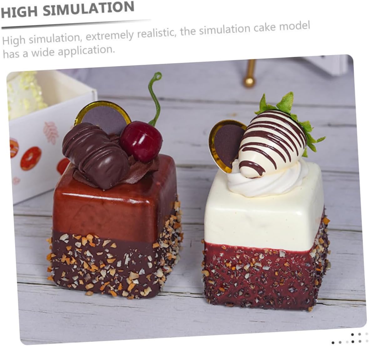 Yardwe 5sets Artificial Cake Models Realistic Simulation Cake Display Props for Kitchen Decoration Photography and and High Simulation Decorative Dessert Models 4pcs*5