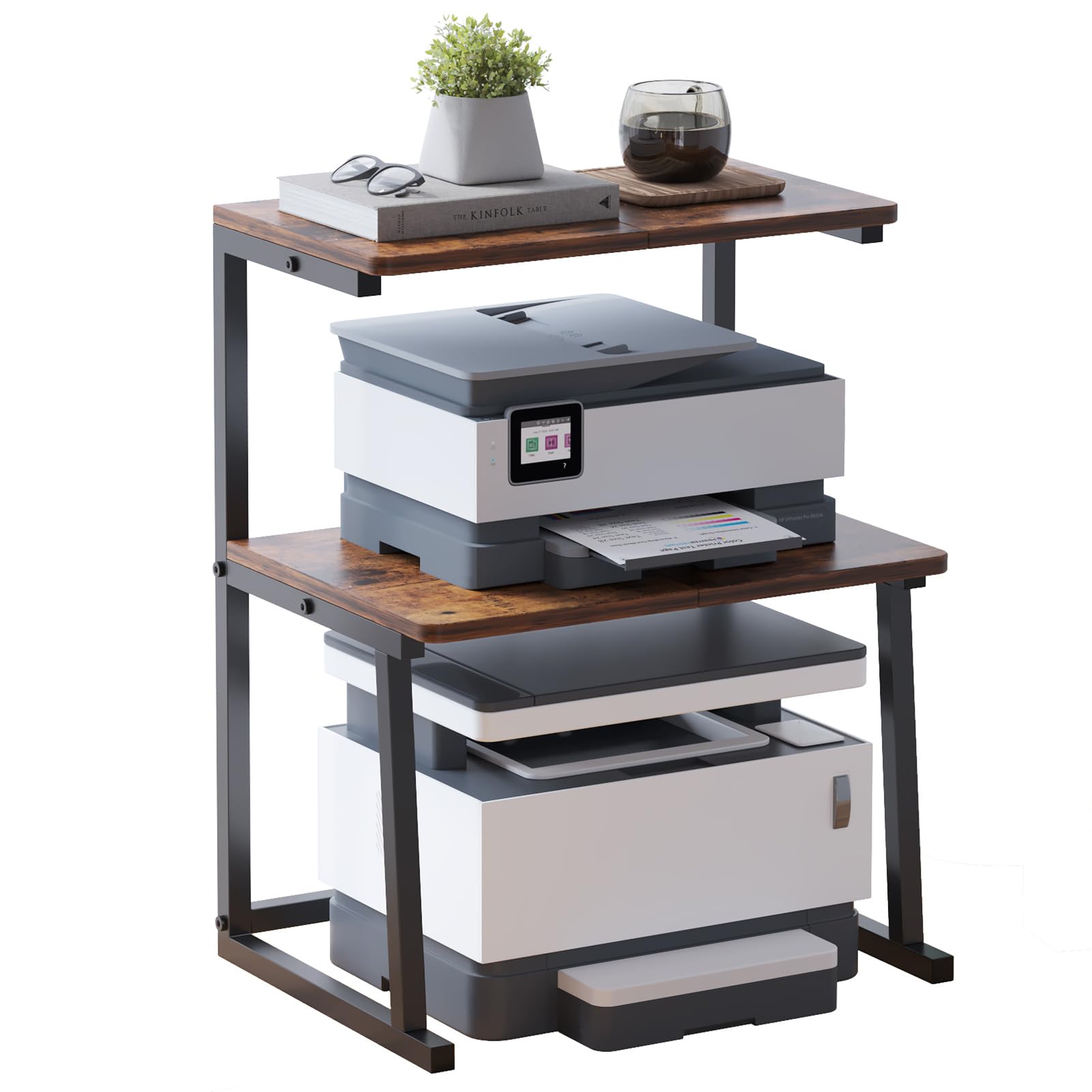 VonDream 3-Tier Desktop Printer Stand, Desktop Bookshelf for Small Space, Multifunctional Desk Shelf for Organization,