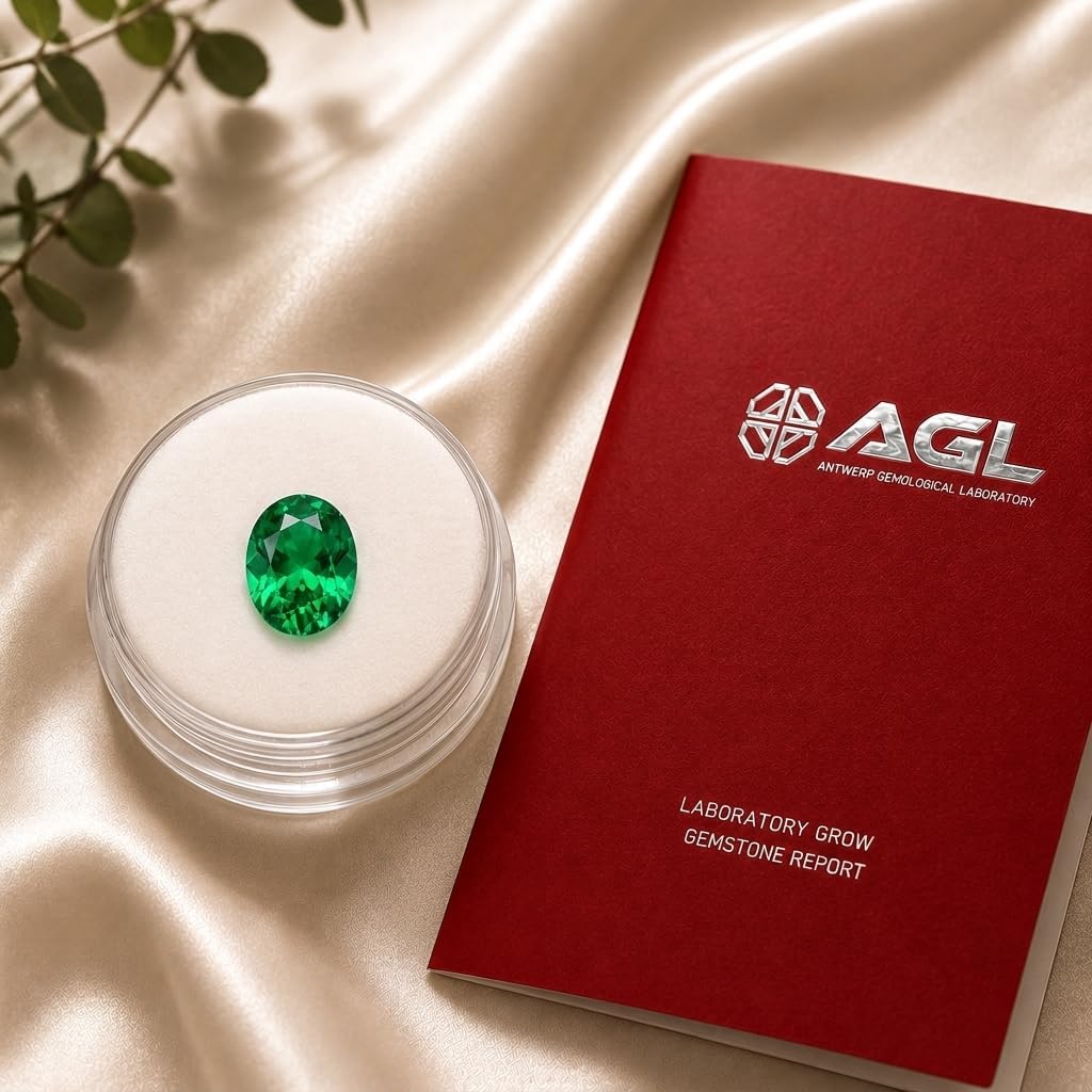 0.3-5.5 Carat Oval Cut Emerald Loose Stone, Lab Created Green Gemstone, VVS Clarity Loose Gem for Ring, Pendant, Earrings, Jewelry Making Gift