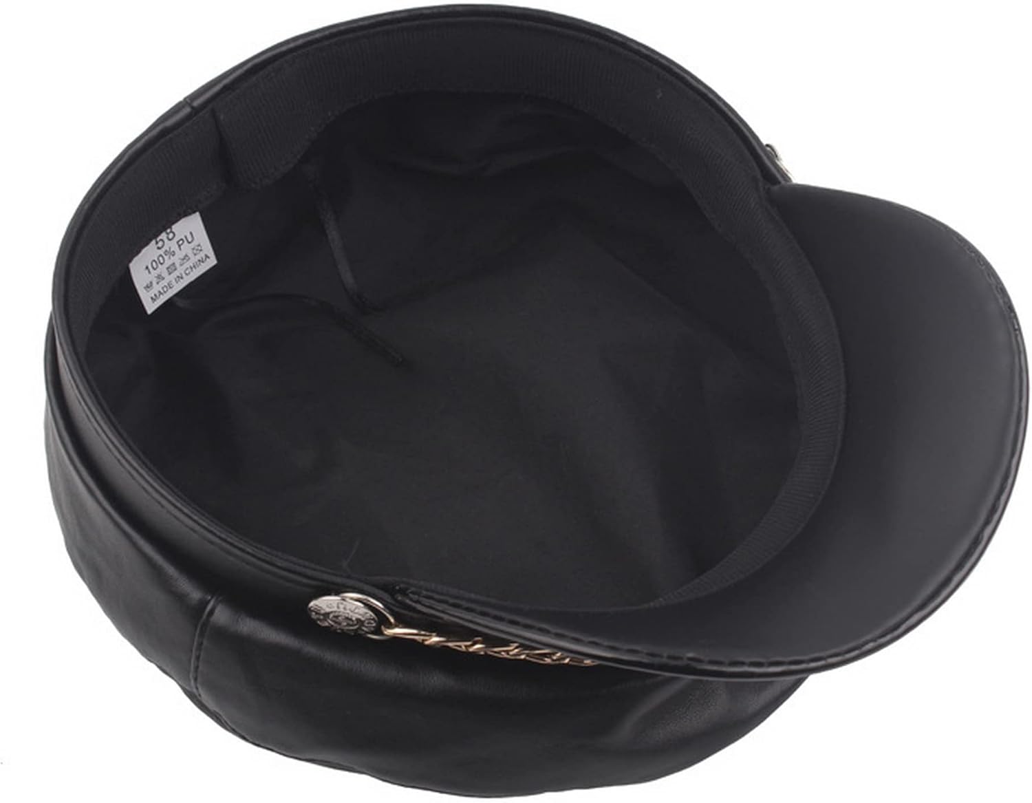 Women Yacht Captain Sailor Hat PU Newsboy Cabbie Baker Boy Peaked Beret Cap - Image 5