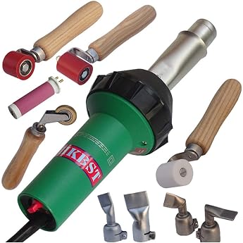 Professional Hot Air Welder 1600W Plastic Welding Set with Welding Tip Nozzles and Seam Roller for Vinyl Floor Repair PVC Shrinkage and Car Mechanism Folding Repair