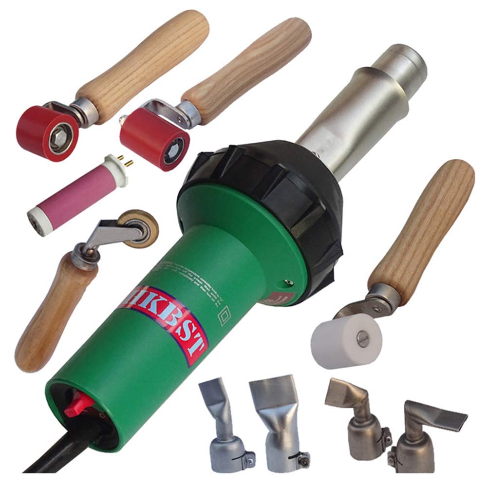 Hot Air Plastic Welder 1600W TPO Welder Kit With 4 Welding Nozzles 4 Pressure Seam Rollers Professional Heat