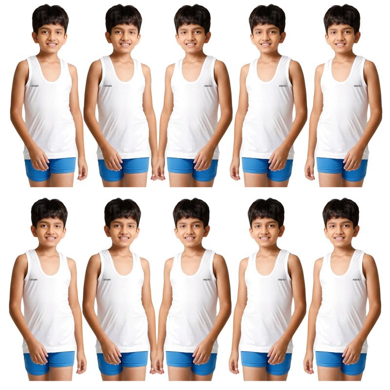 Image of INNERO Kids Vest, 100% Cotton Sleeveless Vest For Boys & Girls Innerwear