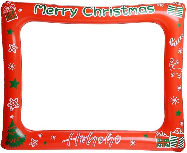 FINGOOO Christmas Inflatable Selfie Photo Frame Blow up Picture Photo Booth Props Birthday Party Decoration Party Supplies