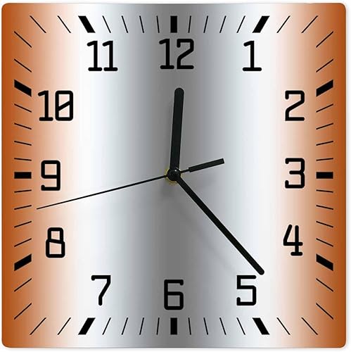 Miniatura 8 de Reloj de pared de madera blanco y negro degradado, silencioso, sin tictac, simple, abstracto, a rayas, estilo granja, cuadrado, funciona con pilas,