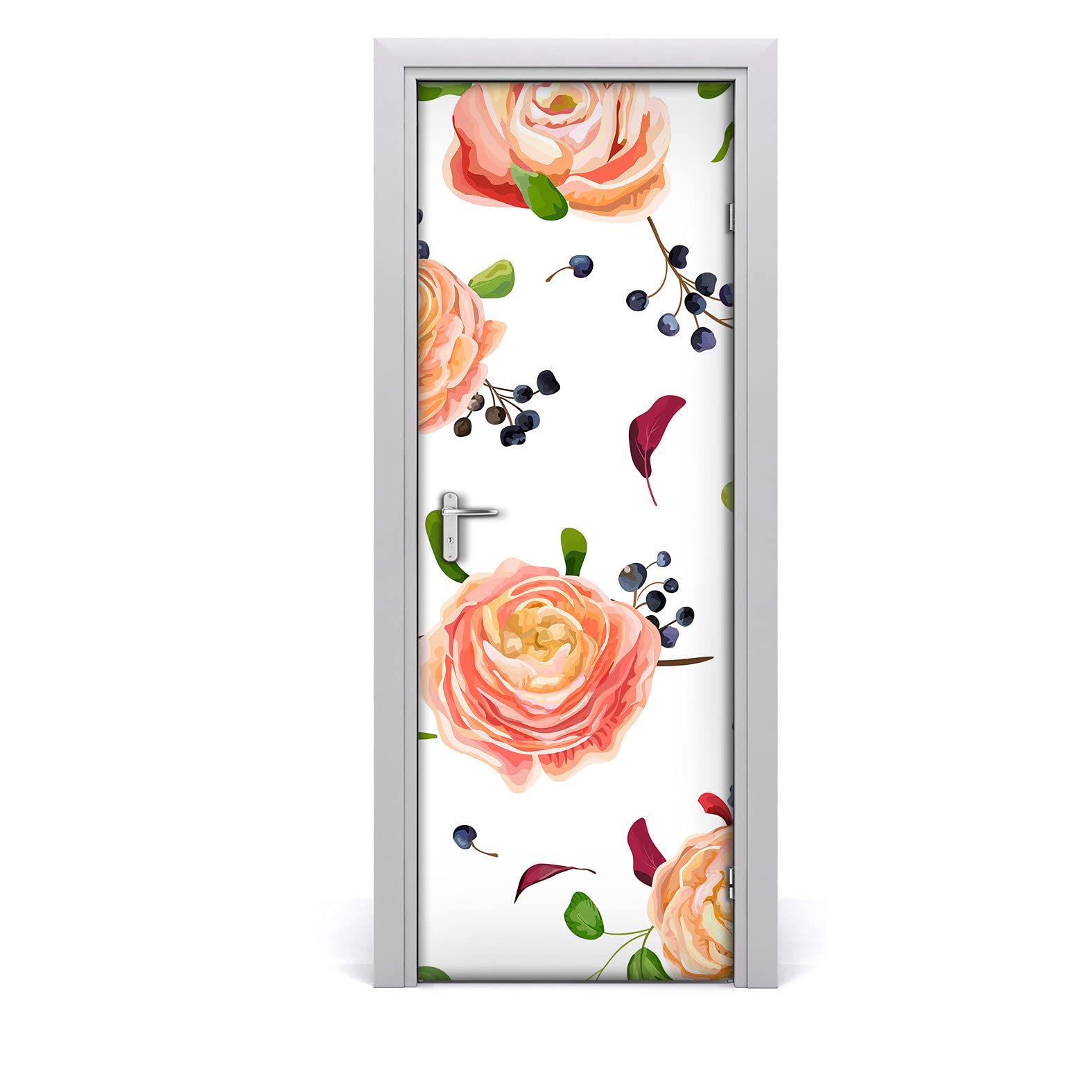 Papier peint sur la porte mural auto-adhésif 85x200cm fleurs
