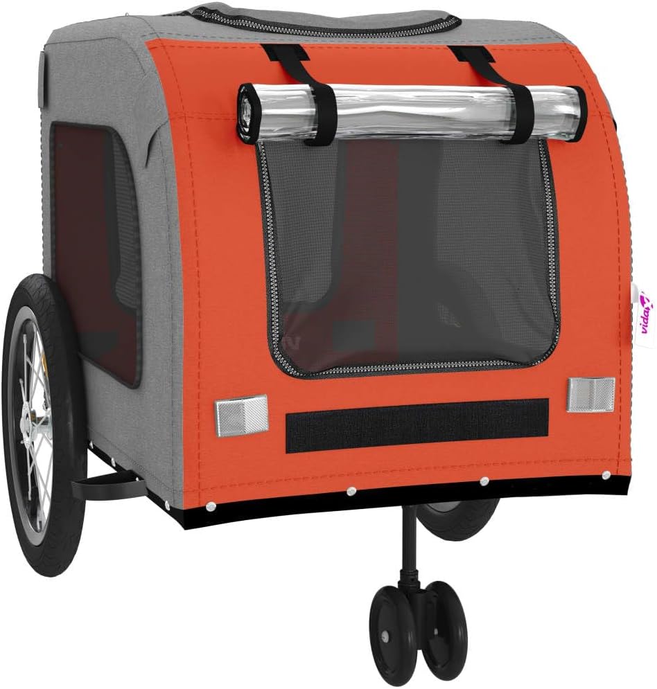 Pet Bike Trailer for Small Dogs, Weatherproof & Collapsible Design with Breathable Mesh, Reflective Safety Features for Cycling Trips