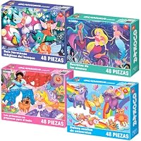 QUOKKA 4 Puzzles De 60 Piezas Con Efecto Fluorescente – Granja, Océano Y Animales Para Niños De 4 A 8 Años