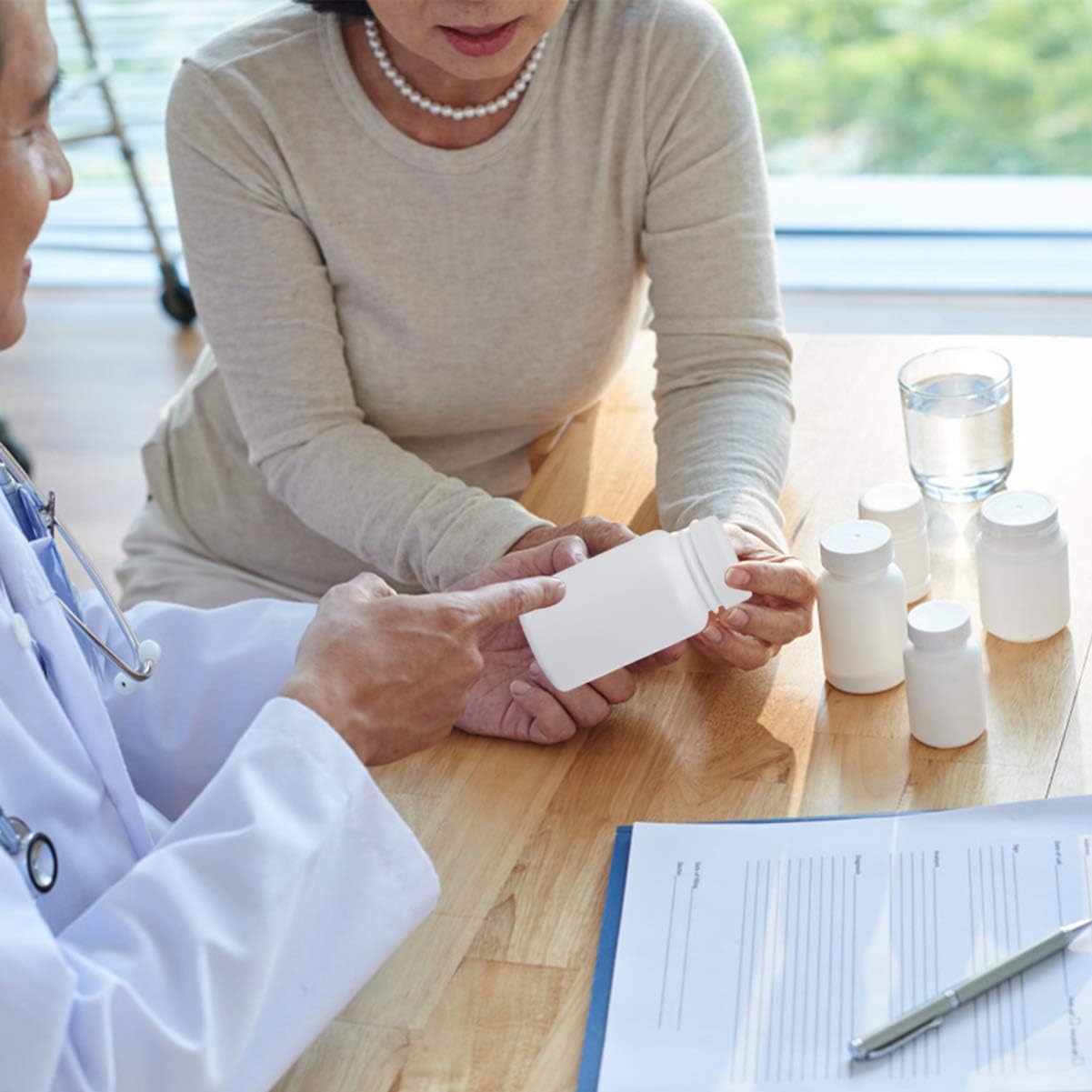 100Ml White Plastic Pill Bottles with Caps 20 Pack Child Resistant Pharmaceutical Bottling Containers Portable for Travel Daily Medication Storage