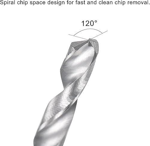 Miniatura 8 de uxcell Brocas helicoidales de carburo de 0.102 in, flautas espirales métricas Herramienta de perforación de acero de tungsteno de vástago recto para