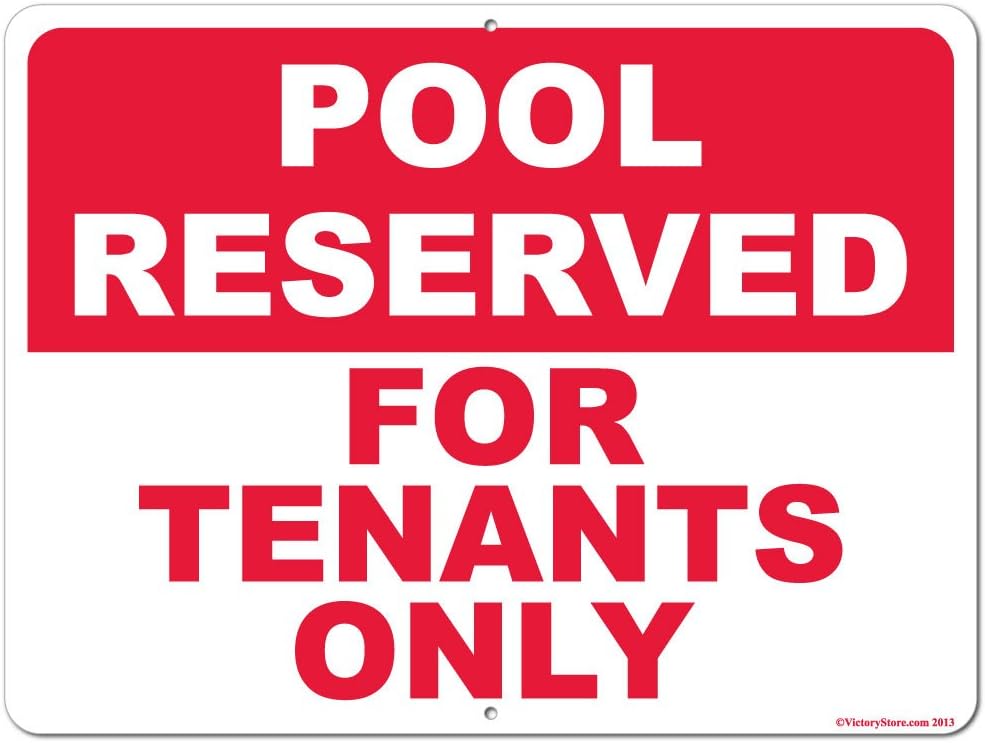 VictoryStore Yard Sign Outdoor Lawn Decorations: Pool Reserved for Tenants Only Aluminum Sign, Size 18 inch x 24 inch