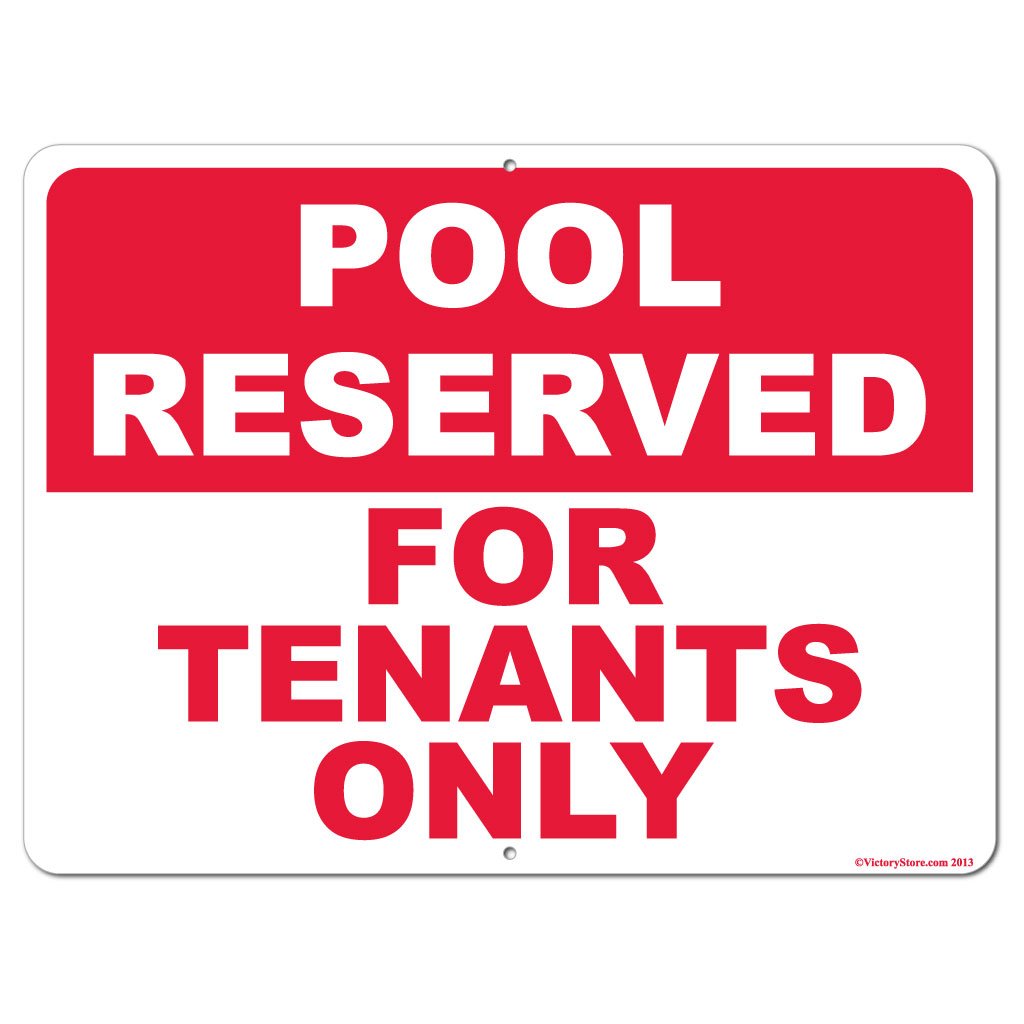 VictoryStore Yard Sign Outdoor Lawn Decorations: Pool Reserved for Tenants Only Aluminum Sign, Size 18 inch x 24 inch