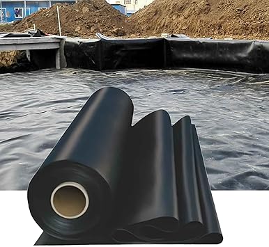 Image Tear-resistant Koi Pond Liner, Pond Liners Impermeable, HDPE Black Fish Pond Liners for Waterfall, For Fish Ponds,fountains,20x20ft,10x10ft,10x20ft, Customizable Size
