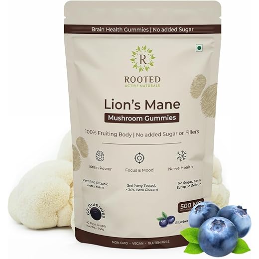 Rooted Lions Mane Gummies - Focus 60 Gummies