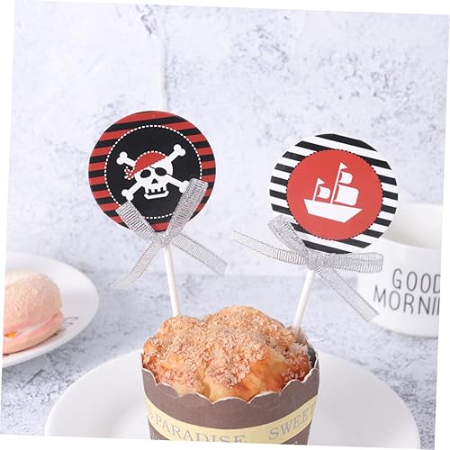 Miniatura 2 de Gadpiparty 20 piezas de bandera pirata cupcakes decoraciones decoración pastel decoración muffin fiesta creativo tema pirata decoración postre picks