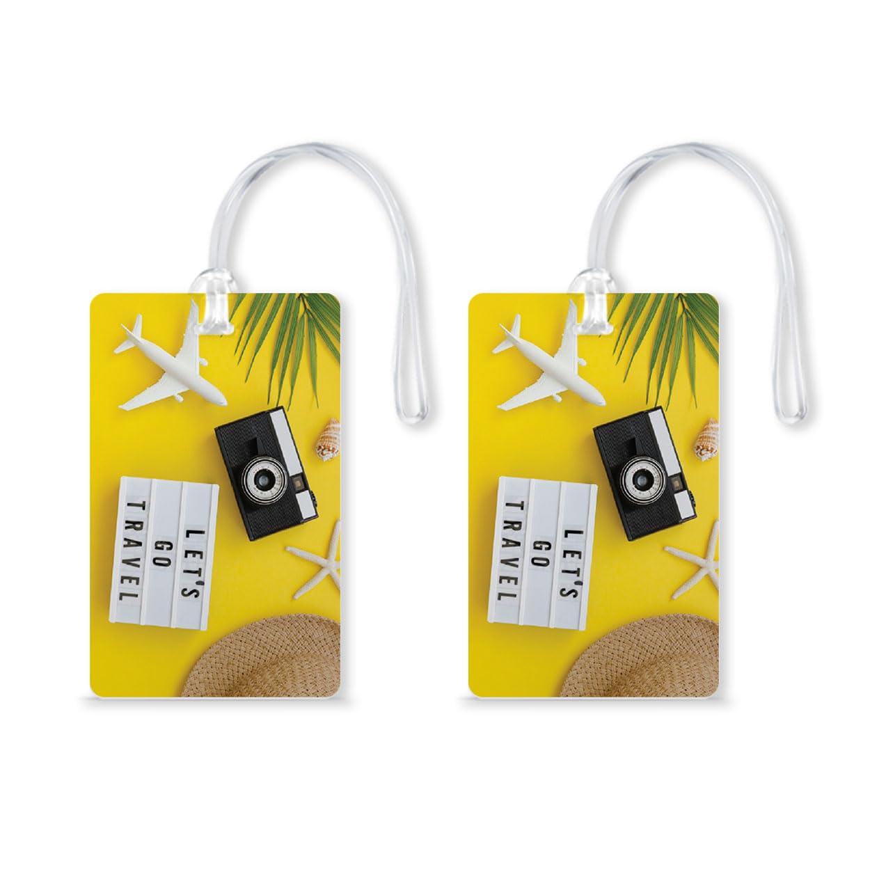 Lets Go Travel (LT-01) Luggage Tags, Bag Tag Travel Id Labels Tag for Baggage Suitcases Bags with Silicon| Multicolor ( Pack of 2 )