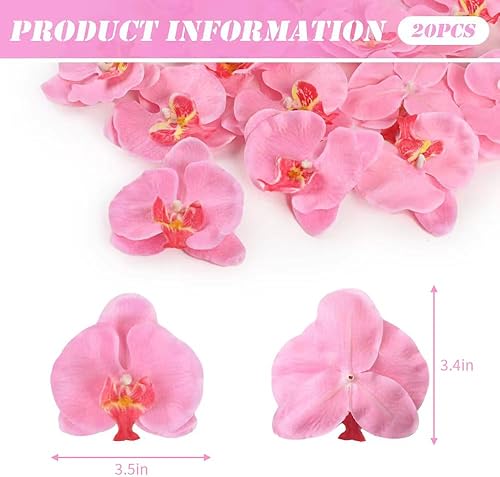 Miniatura 6 de 20 pétalos de orquídea, cabezas de flores de orquídea artificiales, cabezas de mariposa de seda sintética Phalaenopsis para bricolaje, manualidades,