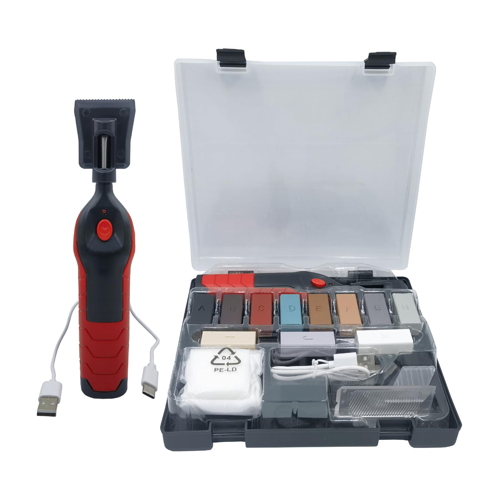 Hsioluted Porcelain Floor Electric Floor Repair With 11 Color Waxes And Heating Pen For Scratches Cracks In Wood Laminate Tiles Integrated Repair Set