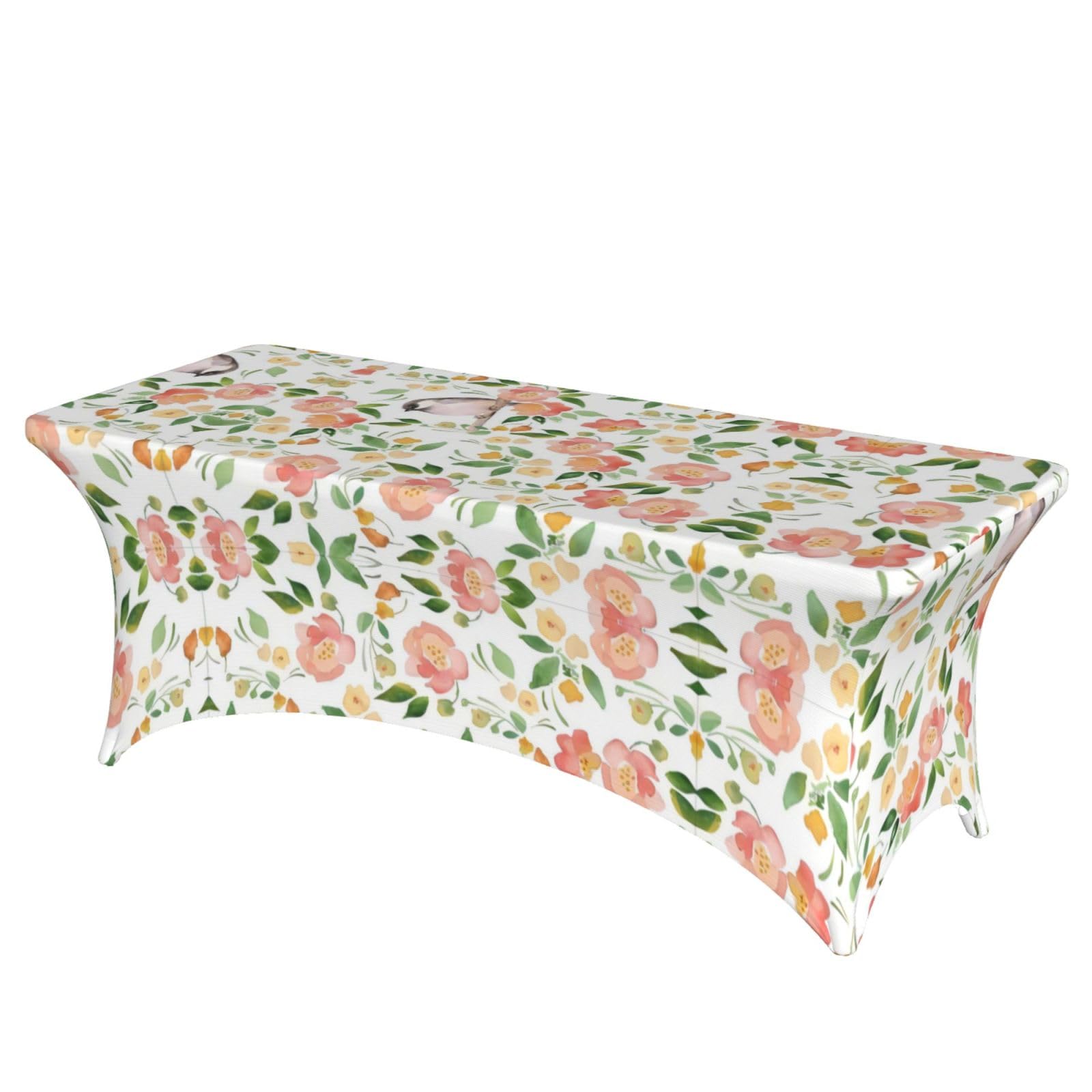 Nappe fleur et oiseau pour repas de famille sur table 1,8m