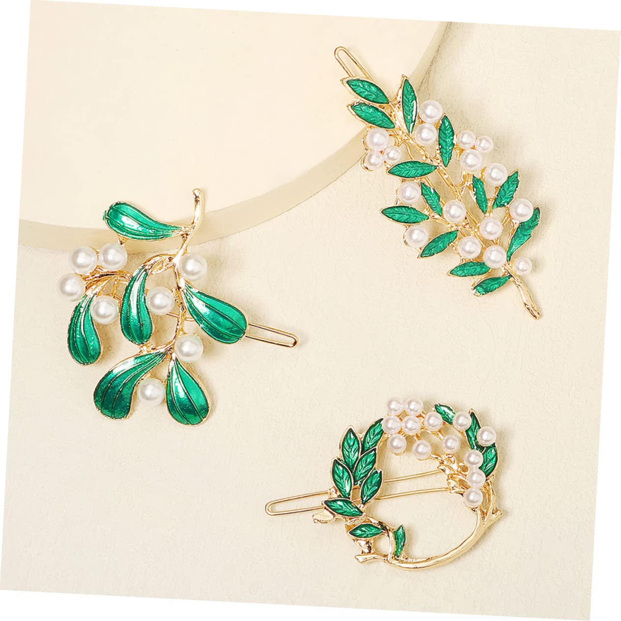 FRCOLOR 15pezzi Fermagli Per Foglia Lega Con Perle Eleganti Accessori Per Donne e Ragazze Per Matrimonio e Feste