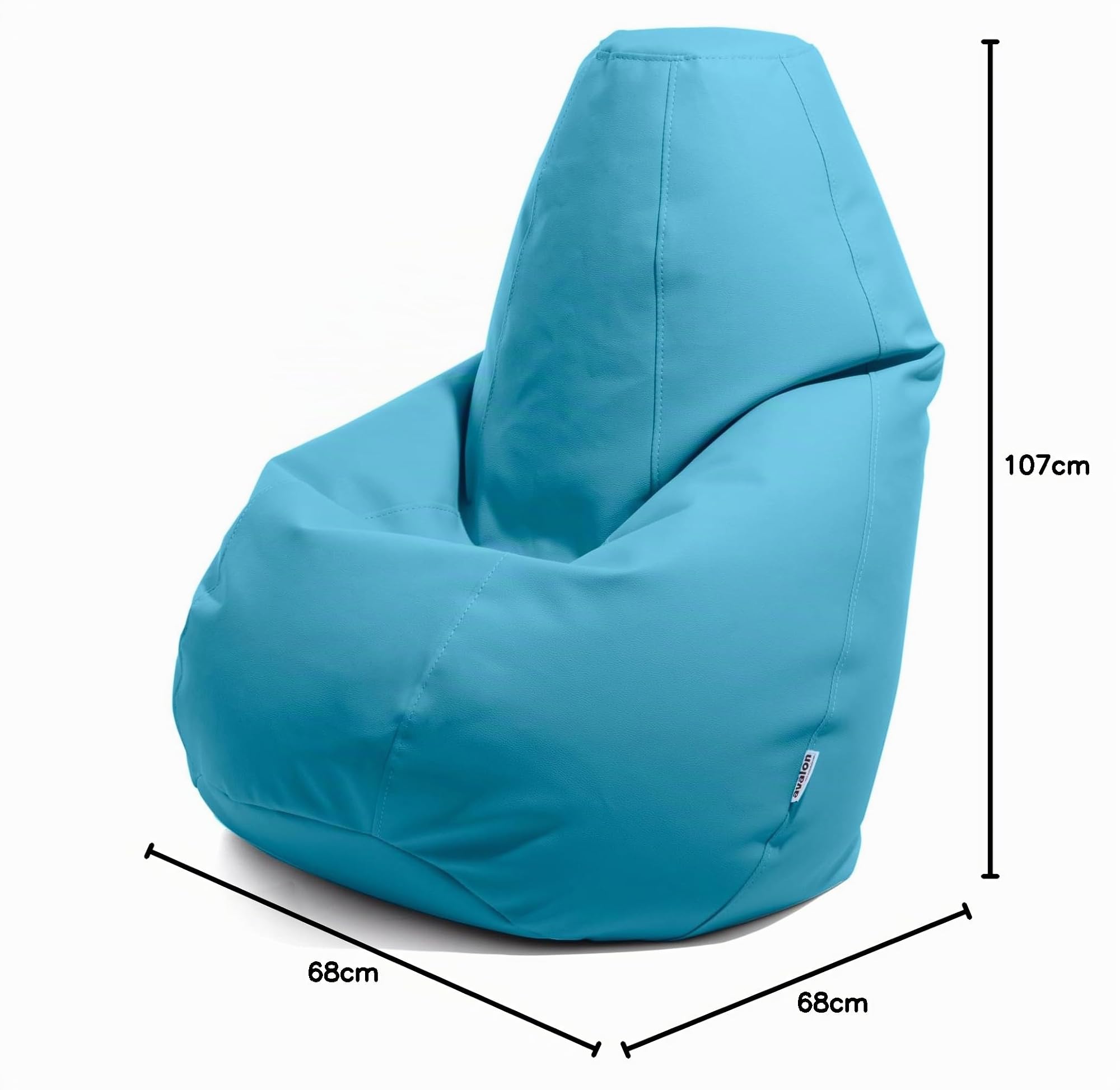 Avalon - Puff Poltrona Sacco Medium Jazz in Ecopelle Deluxe, Pouf Sacco di Qualità Sartoriale, Bean Bag per Sedersi Ergonomico, Pouf a Sacco Impermeabile, Made in Italy(68x107cm-Azzurro)