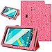 KuRoKo Slim Classic Flip PU Leather Folio Case for RCA Voyager II 7 / RCA Voyager 7 (2016, 2017) / RCA 7 Voyager Pro Tablet (Cute Hot Pink)
