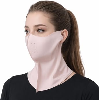 Ice Silk Sun Protection Face Mask for Women, Breathable Cooling Face Cover with Neck Coverage, Driving,Golf,Hiking