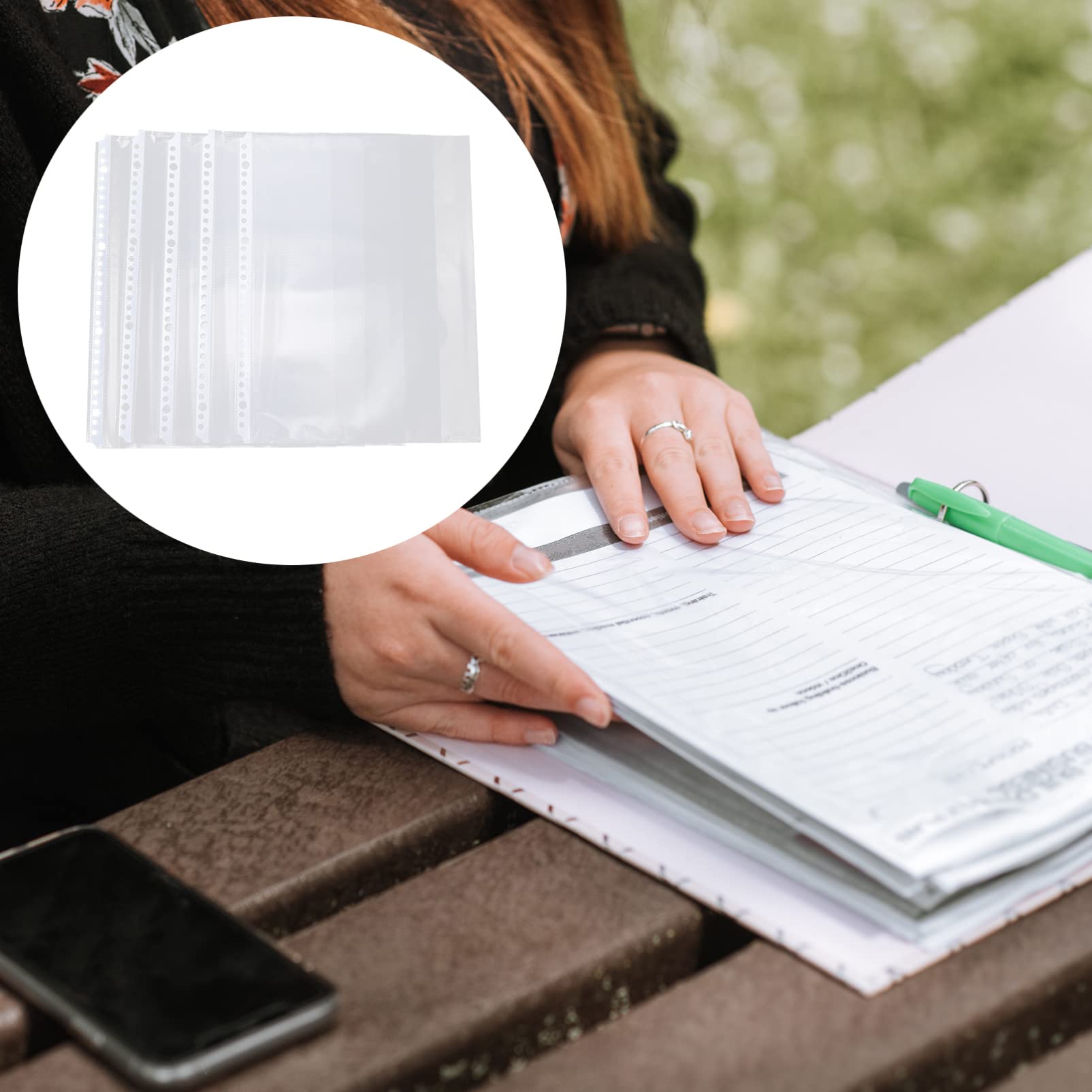 Buste Interne per Raccoglitore A4 30 Fori in Plastico 100 Pezzi | Inserimento Facile, Raccolta Documenti, per Lavoro e Scuola, Accessorio per Archiviazione e Ordine