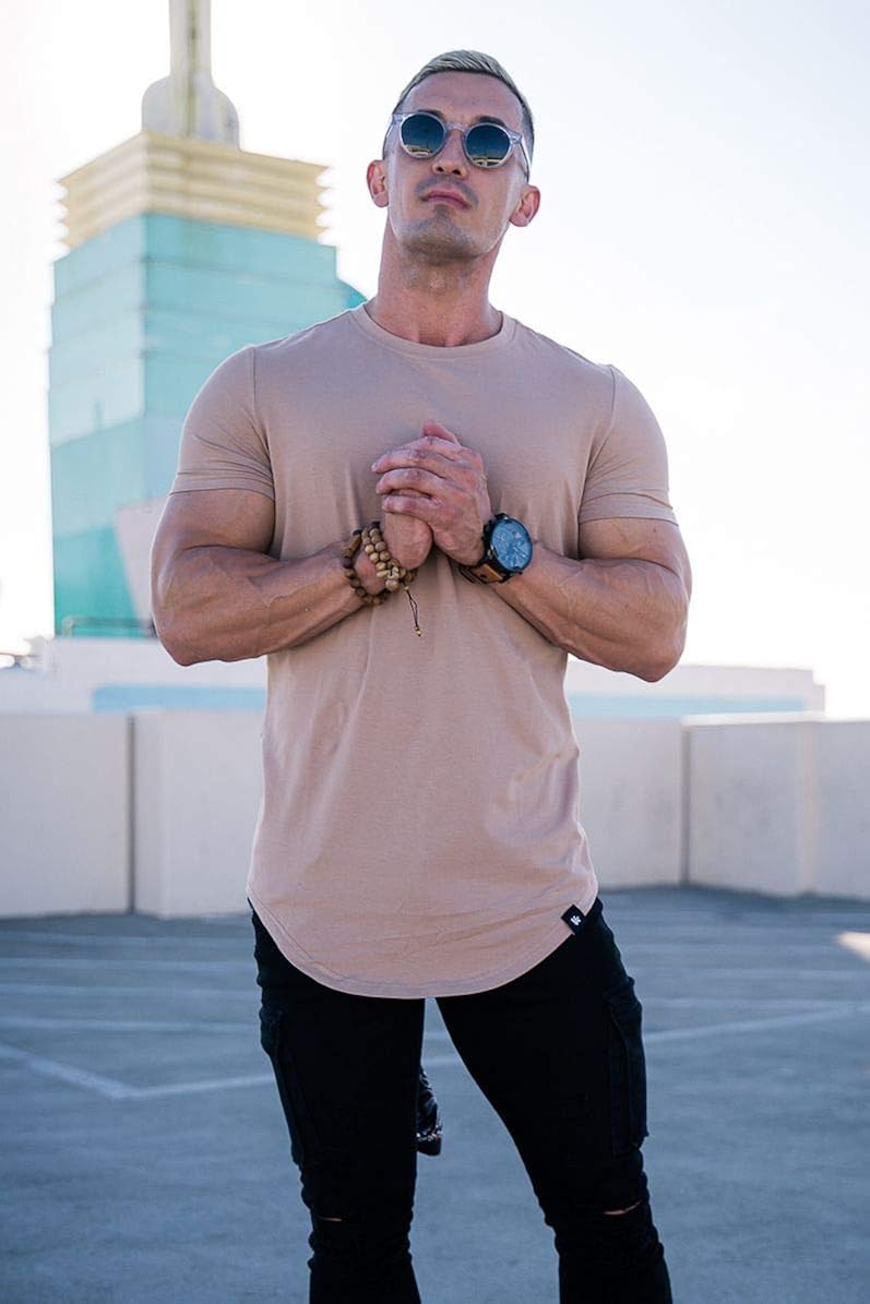 Long Drop Cut Tee Workout Gym 402 