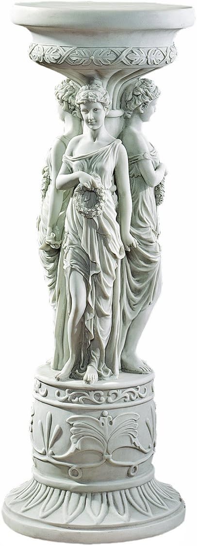 Design Toscano KY992 Chatsworth Manor Neoclassical Pedestal Column Plant Stand, Antique Stone