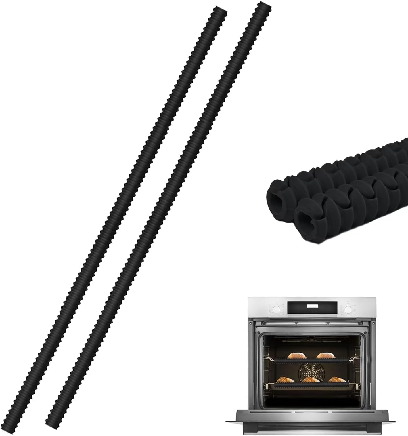 XANADU 2 Packs Oven Rack Guards Oven Rack Shields Silicone Oven Rack Edge