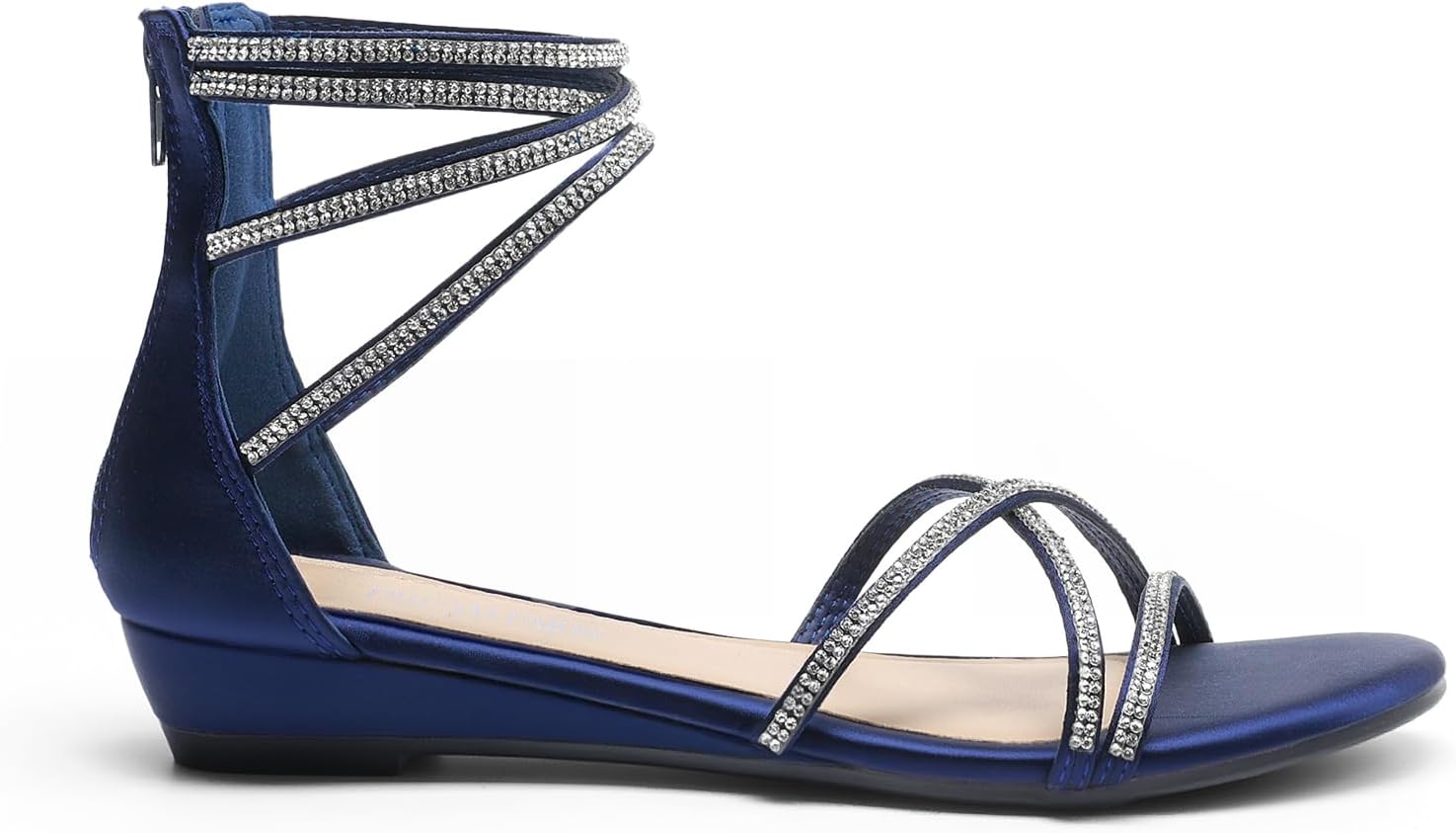 DREAM PAIRS Women's Ankle Strap Flat Sandals Summer Dressy Strappy Gladiator Rhinestones Sandals