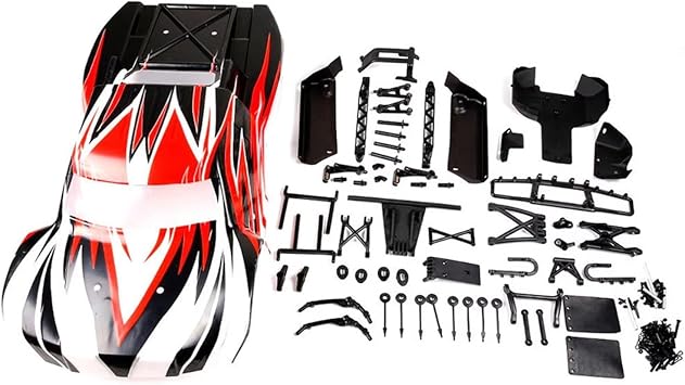RC car Components Compatible with HPI for ROVAN for ROFUN for KM GTB TS for Baja 5SC 1/5 RC Car Upgrade Parts Transparent Body Shell Transform KitRed