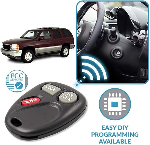 Miniatura 6 de Keyless2Go Repuesto para vehículos de entrada sin llave de automóvil que utilizan 3 botones 15732803 KOBUT1BT - Paquete de 2