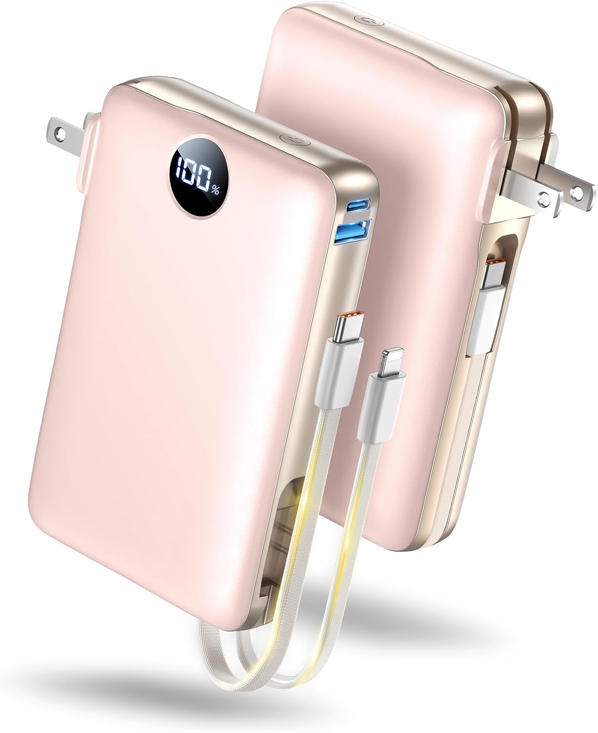 Portable Charger with Built-in Cables & Wall Plug, 50000mAh