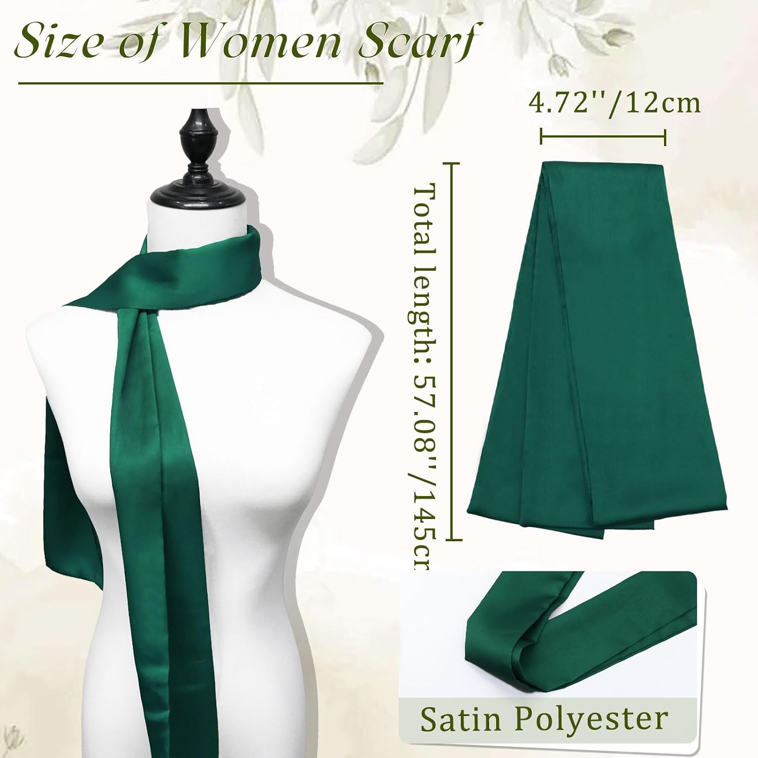 Scarf for Women Solid Corlor Womens Neck Scarf Satin Women Scarves image 3